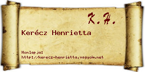 Kerécz Henrietta névjegykártya