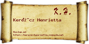 Kerécz Henrietta névjegykártya